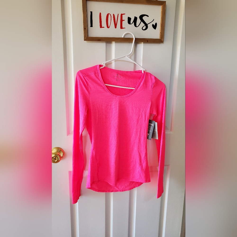 Athleta Shadow Stripe Long Sleeve Shirt XXS